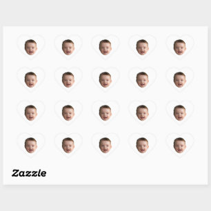 Custom Baby Face, Funny Custom Foto Herz-Aufkleber