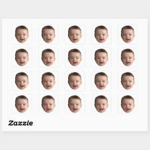 Custom Baby Face, Funny Custom Foto Quadratischer Aufkleber