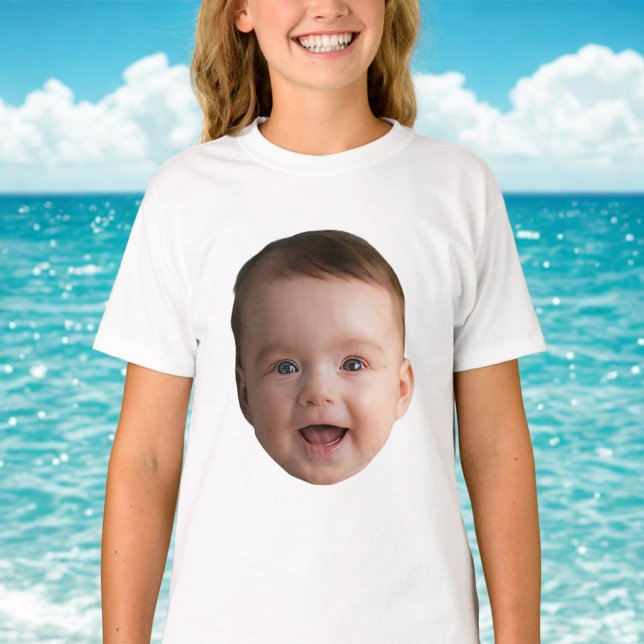 Custom Baby Face, Funny Custom Foto T-Shirt (Von Creator hochgeladen)
