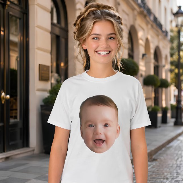 Custom Baby Face, Funny Custom Foto T-Shirt (Von Creator hochgeladen)