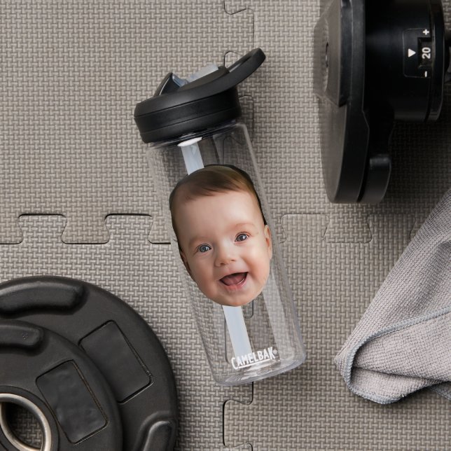 Custom Baby Face, Funny custom photo Trinkflasche (Fitnessstudio (gedreht))