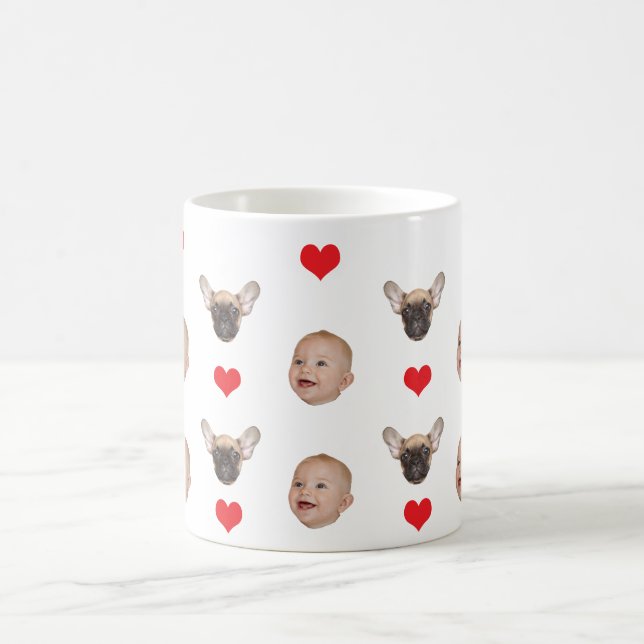 Custom Baby Face Hunde Gesicht Mama Vater Geburtst Kaffeetasse (Mittel)