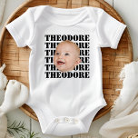Custom Baby Face Kid Matching Birthday Party Group Baby Strampler<br><div class="desc">Babykleidung für Babys,  die auf die Geburtstagspartei passt</div>