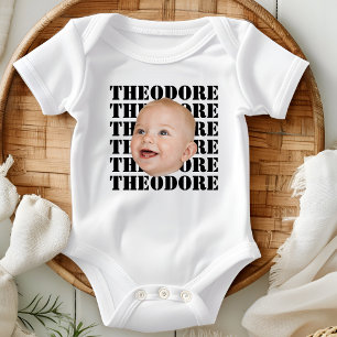 Custom Baby Face Kid Matching Birthday Party Group Strampler