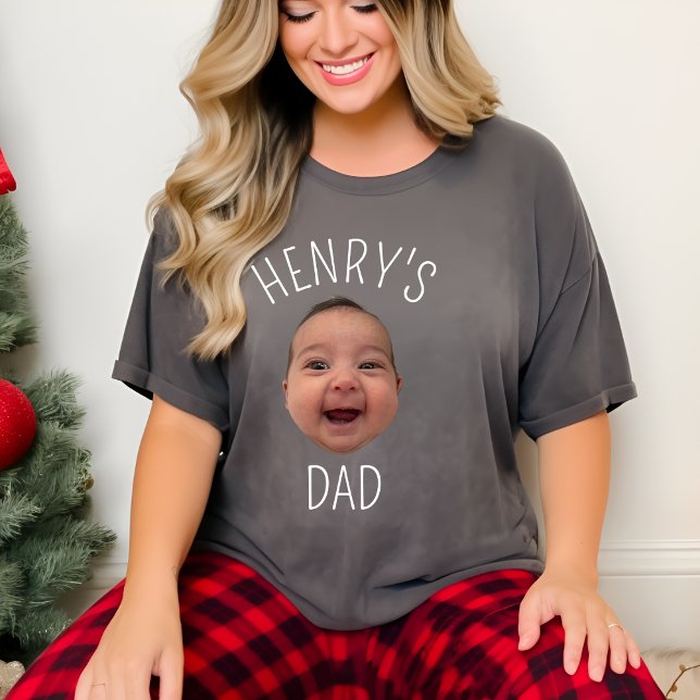 Custom Baby Face Personalisiert Child Foto New Dad T-Shirt (Von Creator hochgeladen)