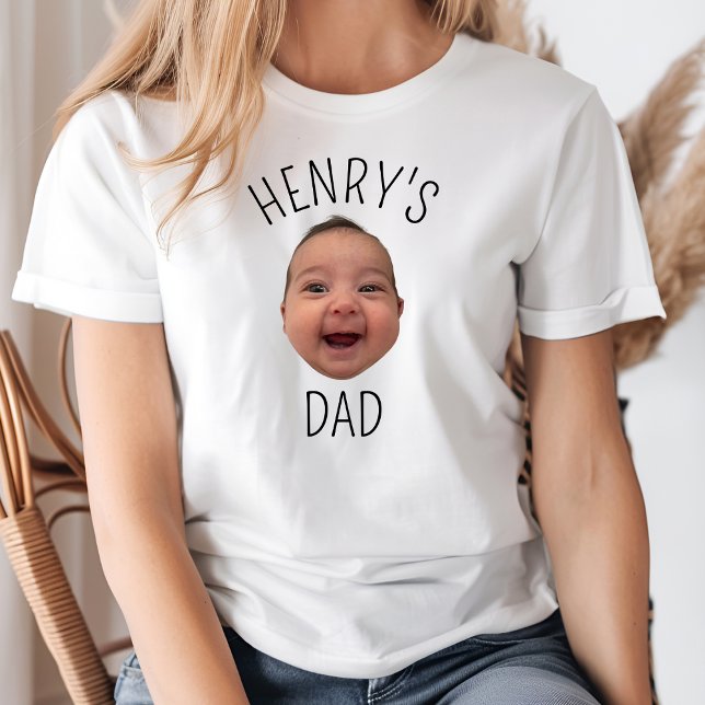 Custom Baby Face Personalisiert Child Foto New Dad T-Shirt (Von Creator hochgeladen)