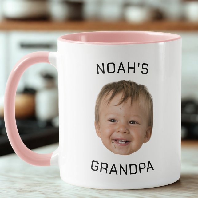 Custom Baby Face Photo Grandpa Tasse (Von Creator hochgeladen)