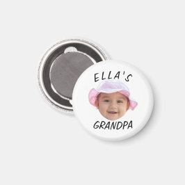 Custom Baby Face Photo Text Grandpa Magnet