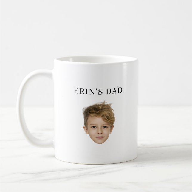 Custom Baby Face Vathers Day Custom Baby Face Foto Kaffeetasse (Links)