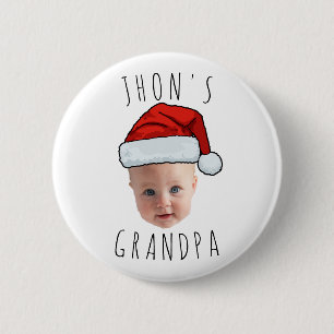 Custom Baby Face Weihnachtsmannmütze Weihnachts-Fo Button
