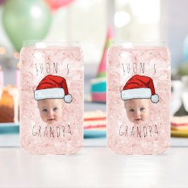 Custom Baby Face Weihnachtsmannmütze Weihnachts-Fo Dosenglas