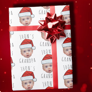 Custom Baby Face Weihnachtsmannmütze Weihnachts-Fo Geschenkpapier