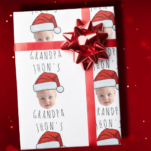 Custom Baby Face Weihnachtsmannmütze Weihnachts-Fo Geschenkpapier