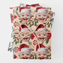 Custom Baby Face Weihnachtsmannmütze Weihnachts-Fo