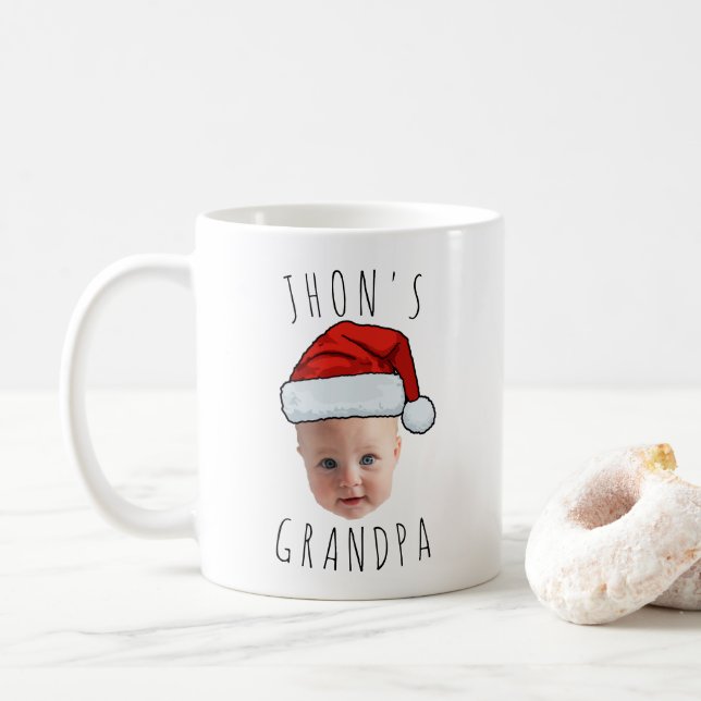 Custom Baby Face Weihnachtsmannmütze Weihnachts-Fo Kaffeetasse (Mit Donut)