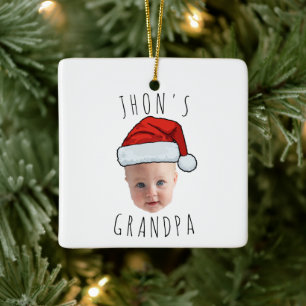 Custom Baby Face Weihnachtsmannmütze Weihnachts-Fo Keramikornament