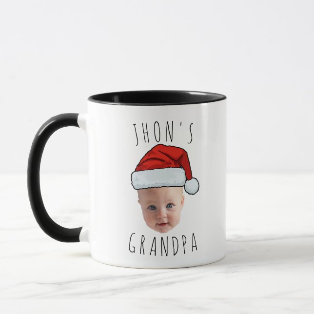 Custom Baby Face Weihnachtsmannmütze Weihnachts-Fo Tasse (Links)
