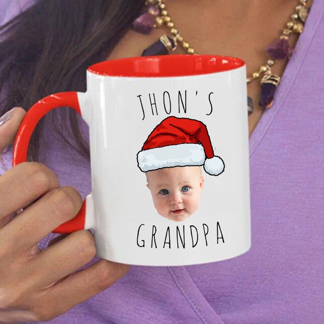 Custom Baby Face Weihnachtsmannmütze Weihnachts-Fo Tasse (Von Creator hochgeladen)