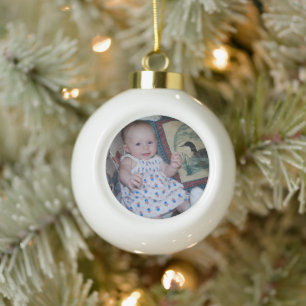 Custom Baby Family Pet Foto Keramik Kugel-Ornament