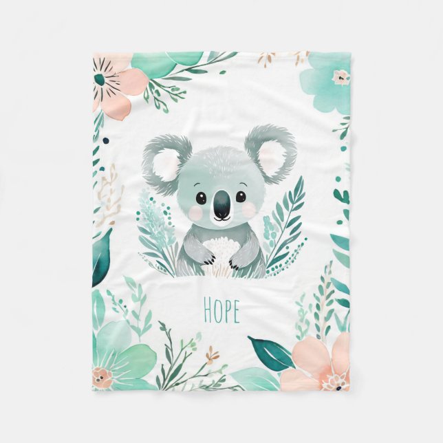 Custom Baby Fleece Blanket Boho Koala Design (Vorderseite)