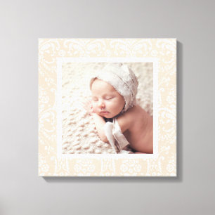 Custom Baby Foto and Damask Border Kinderzimmer Ar Leinwanddruck