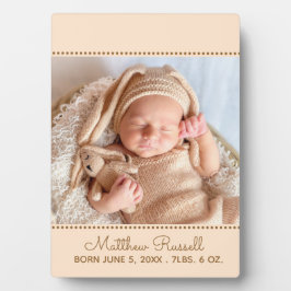 Custom Baby Foto Birth Stats Fotoplatte