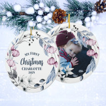 Custom Baby Foto Elegante Blumenweihnacht