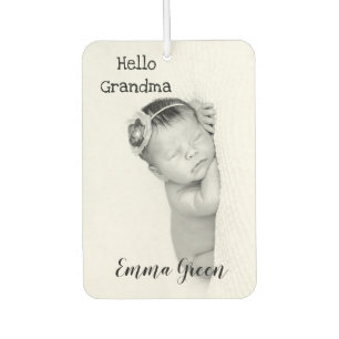 Custom Baby Foto Hallo Oma Opa Name Autolufterfrischer
