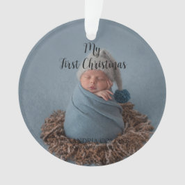 Custom Baby Foto Mein erstes Weihnachtsschwarz Ornament
