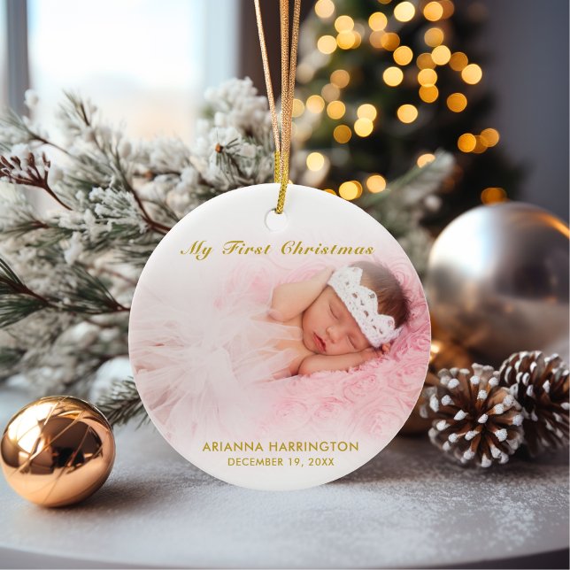 Custom Baby Girl First Christmas Ornament (Von Creator hochgeladen)