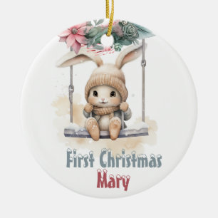 Custom Baby Girl First Christmas Ornament