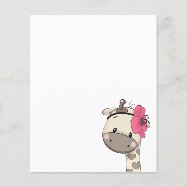 Custom Baby Girl Giraffe Party Letterhead (Vorderseite)