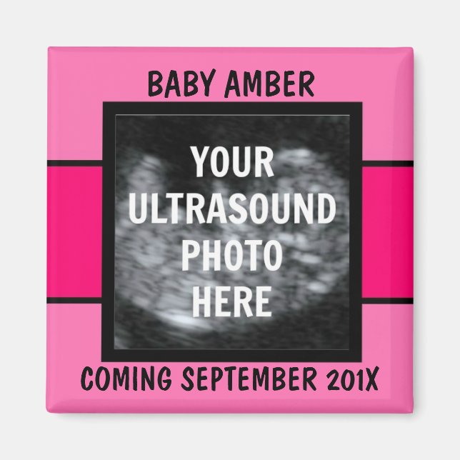 Custom Baby Girl Ultrasound Foto Magnet (Vorne)