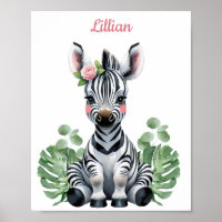Custom Baby Girl's Zebra Safari Kinderzimmer