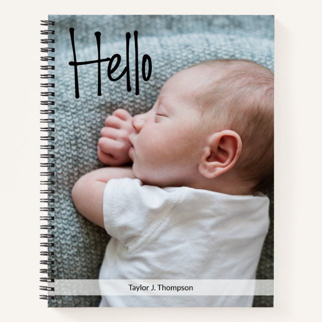 Custom Baby Journal mit Foto und Name Notizbuch (Vorderseite)