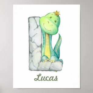 Custom Baby Kinderzimmer Decor Niedlich Dinosaurie Poster