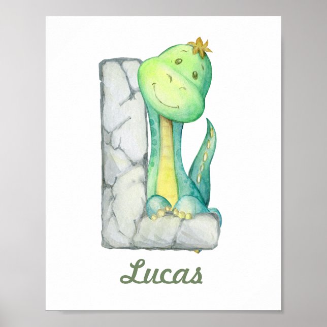 Custom Baby Kinderzimmer Decor Niedlich Dinosaurie Poster (Vorne)