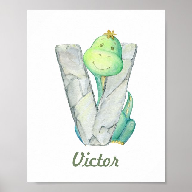 Custom Baby Kinderzimmer Decor Niedlich Dinosaurie Poster (Vorne)