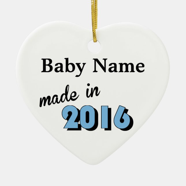 Custom Baby made in 2016 Blue Keramikornament (Vorne)