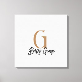 Custom Baby Monogram Canvas Print - Unisex Minimal Leinwanddruck