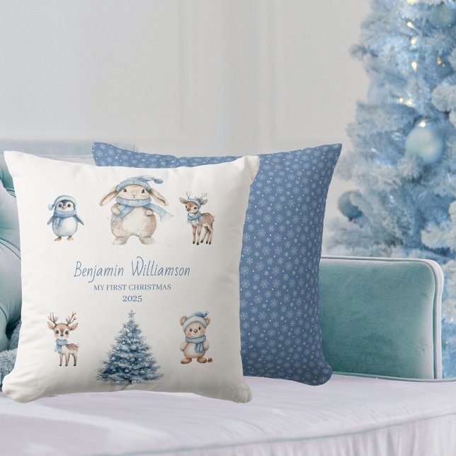 Custom Baby My 1st Christmas Woodland Kissen (Von Creator hochgeladen)