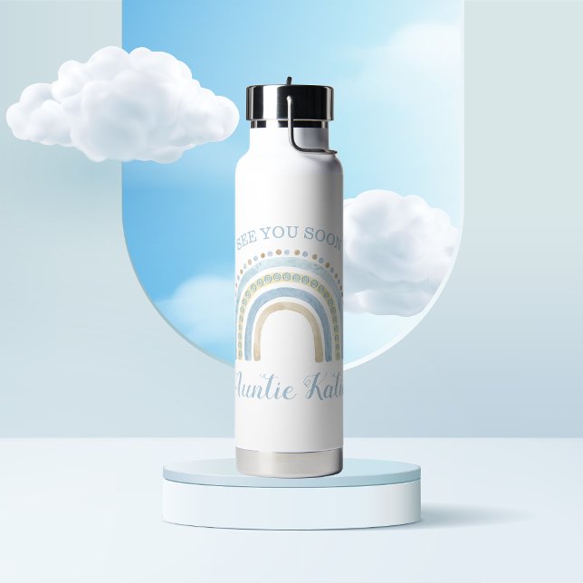 Custom Baby Name Blue Rainbow Trinkflasche (Von Creator hochgeladen)