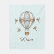 Custom Baby Name Fleece Blanket Watercolor Vintage