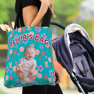 Custom Baby Name & Foto Turquoise Teddy Geschenk
