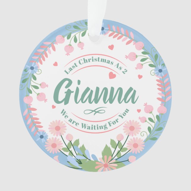 Custom Baby Name Ornament for Erwartete Familien (Vorderseite)