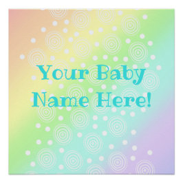 Custom Baby Name Pastell Rainbow Kinderzimmer Prin Poster