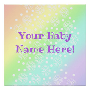 Custom Baby Name Pastell Rainbow Kinderzimmer Prin Poster