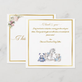 Custom Baby Panda mit Rockpferd Dankeskarte