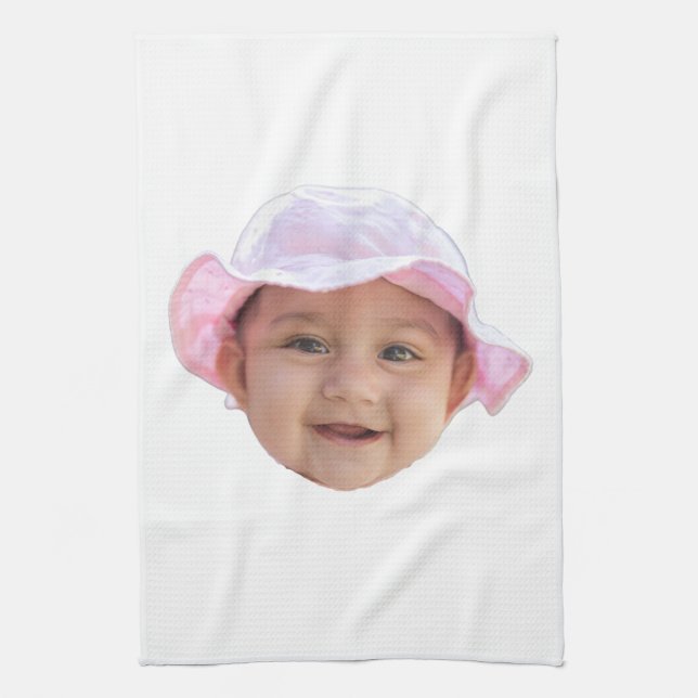 Custom Baby Photo, Baby Photo Face Geschirrtuch (Vertikal)