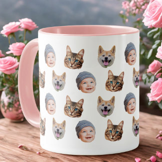Custom Baby Picture Mug with Repeating Faces  Tasse